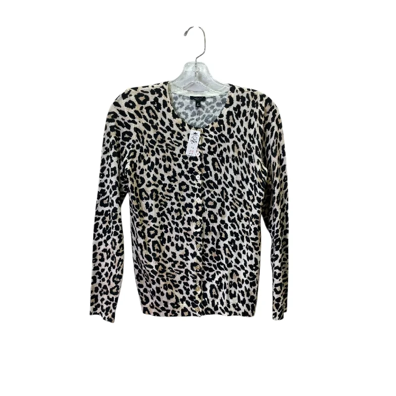 Women's Wide Collar SweatersSweater Cardigan By Talbots In Animal Print, Size:Sp