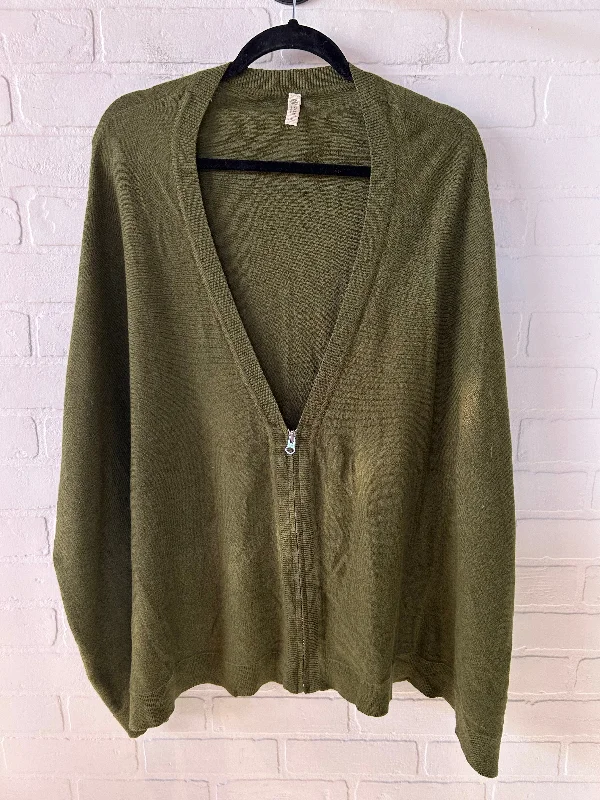 Women's Lithuanian Wool SweatersSweater Cardigan By Gaiam In Green, Size: L