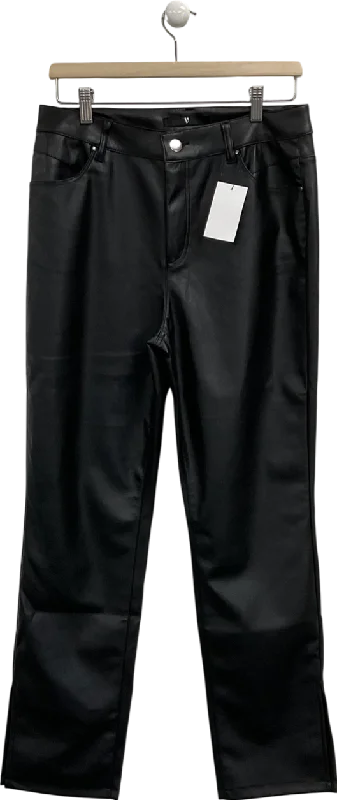 Women's High Collar SweatersVery Black Faux Leather Split Hem Trousers UK 14