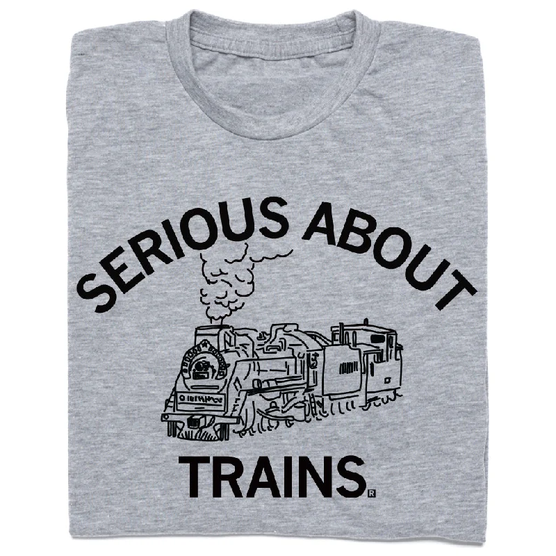 Women's Blouse with High CollarSerious About Trains