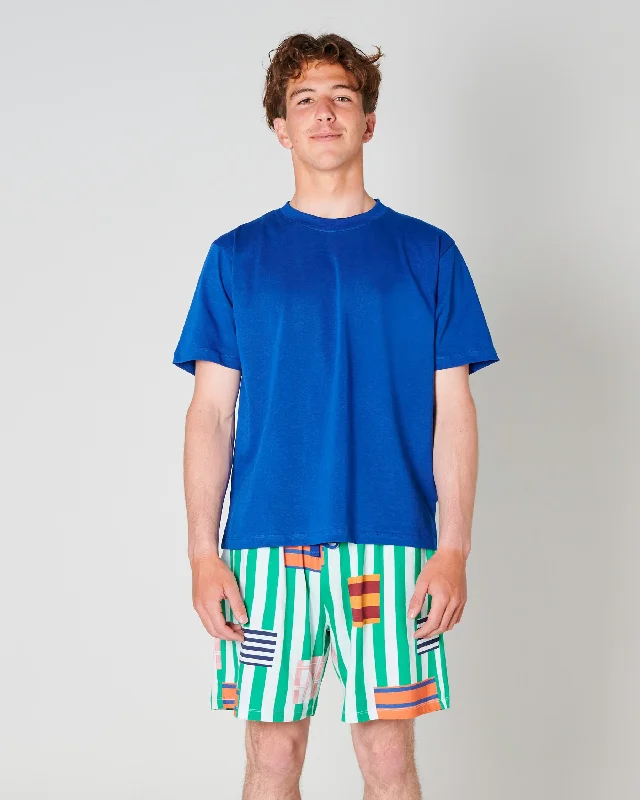 women's pajamas with a sophisticated, modern twistStripe On Stripe Men's Organic Cotton Shorts & Tee Pyjama Set