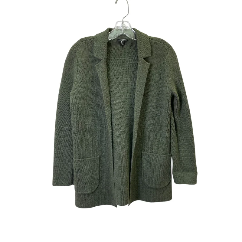 Women's Rounded Collar SweatersSweater Cardigan By Talbots In Green, Size:Xsp