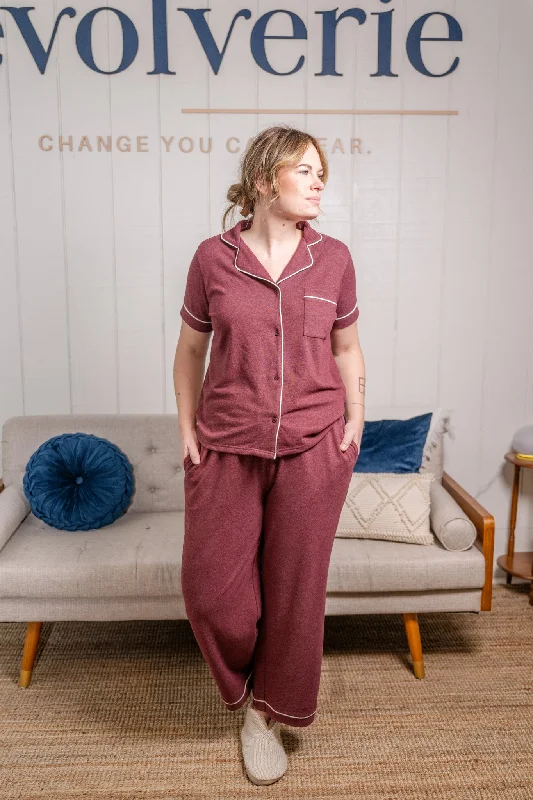 women's pajamas with a classic designKnit Pajama 3-Piece Set