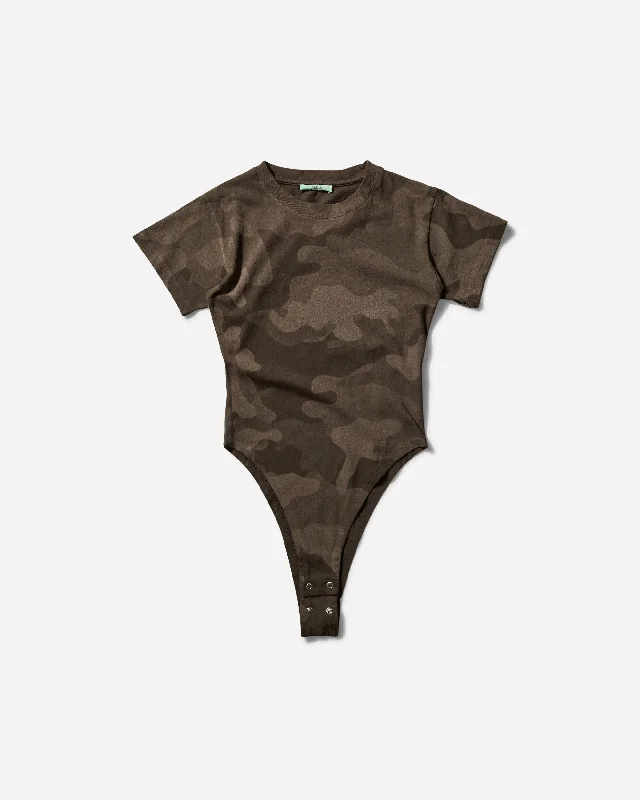 Women's Blouse with FrillsWomen's Camo Temple Body Dark Olive