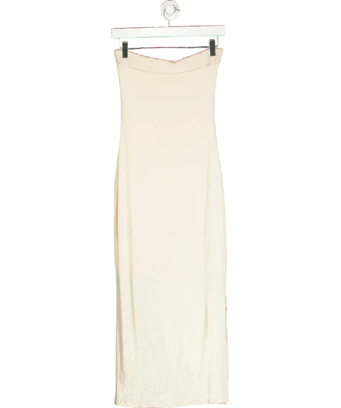 Women's Romanian Wool SweatersSDeer Cream Tube Maxi Dress UK S