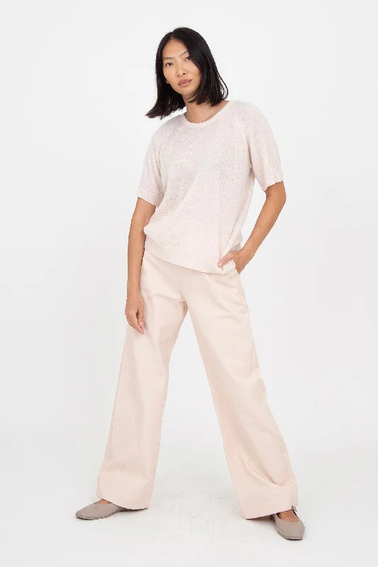 Women's Blouse with HoodM.PATMOS Vicky Cashmere Tee - Pink Salt