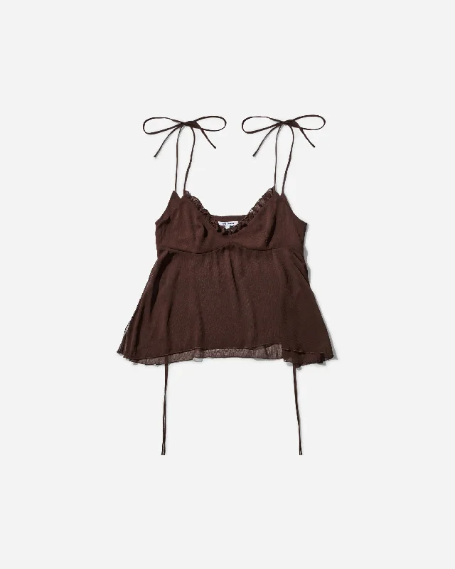 Women's Blouse with U-Shaped NeckWomen's Chiffon Cami Chocolate