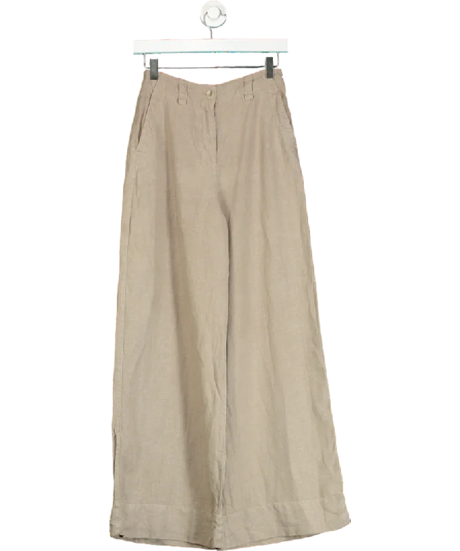 Women's Polish Wool SweatersREISS Beige Linen Wide Leg Garment Dyed Trousers UK 4