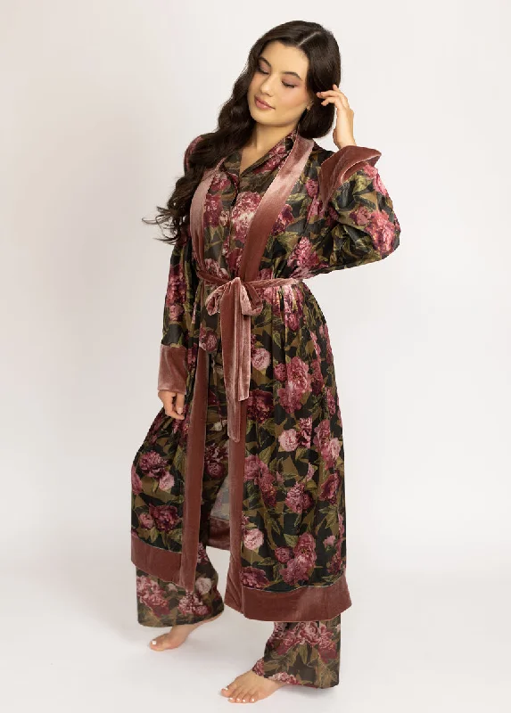 women's pajamas made in USAKamila Robe in Bistre Floral