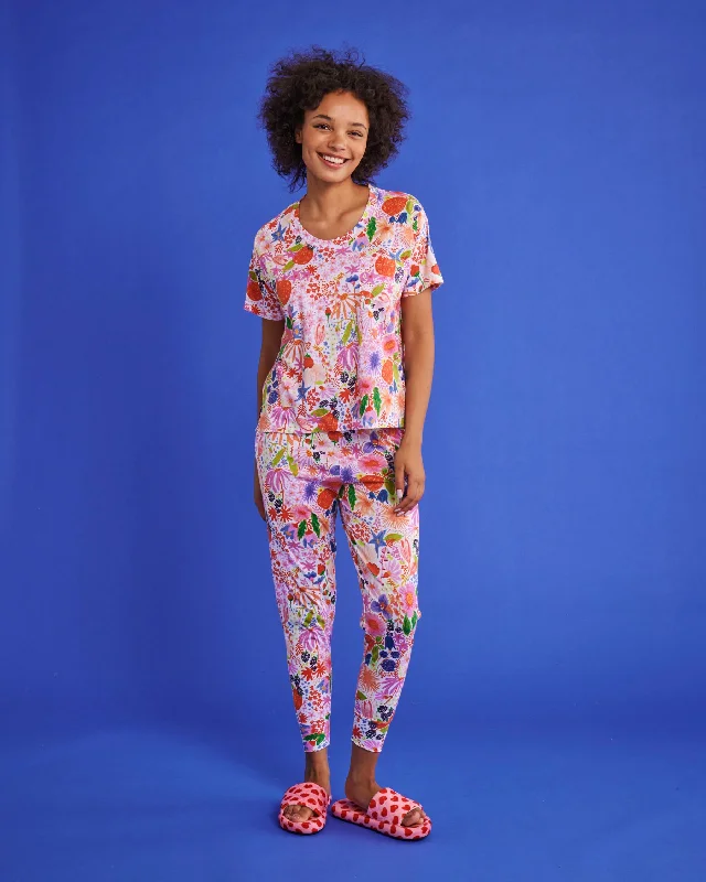 women's pajamas with a timeless appealMeandering Meadow Organic Cotton Short Sleeve T-Shirt & Slouch Pant Pyjama Set