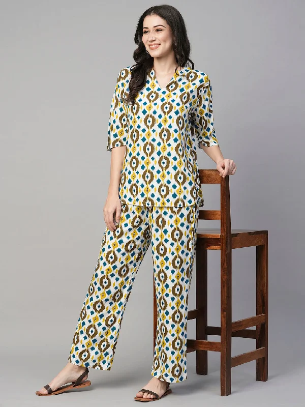 women's pajamas for those who love to stay in and relaxWomen's Yellow Viscose Regular Fit Pyjama Suit