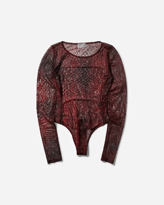 Women's Blouse with U-Shaped CollarWomen's Printed Mesh Bodysuit Petite