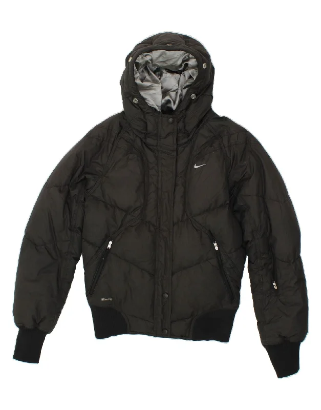 Women's Coats with SleevesNIKE Womens Hooded Padded Jacket UK 8/10 Small Black Polyester