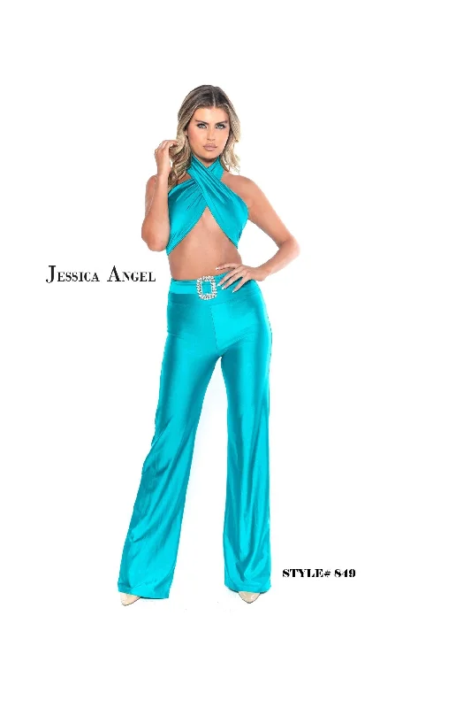 Women's Jumpsuits with Square CollarJessica Angel Two Piece Halter Formal Jumpsuit 849