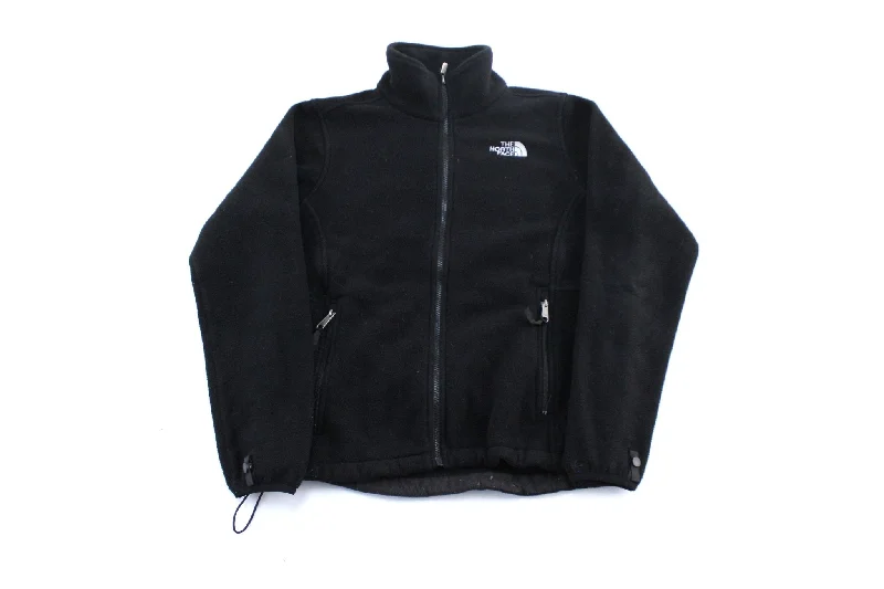 Women's PeacoatsWomen's The North Face Embroidered Logo Black Fleece Zip Up Jacket