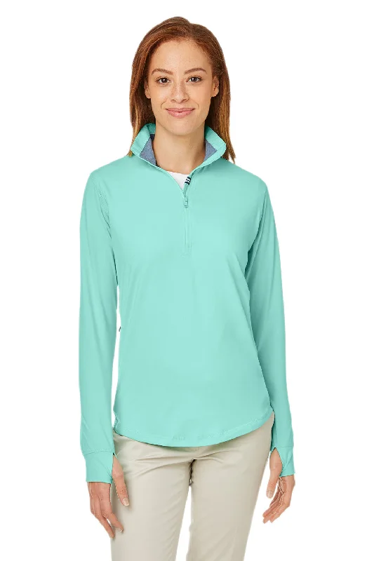 Women's Hooded Sweatshirts with Plaid LiningNautica Womens Saltwater UPF 40+ 1/4 Zip Sweatshirt - Cool Mint Green