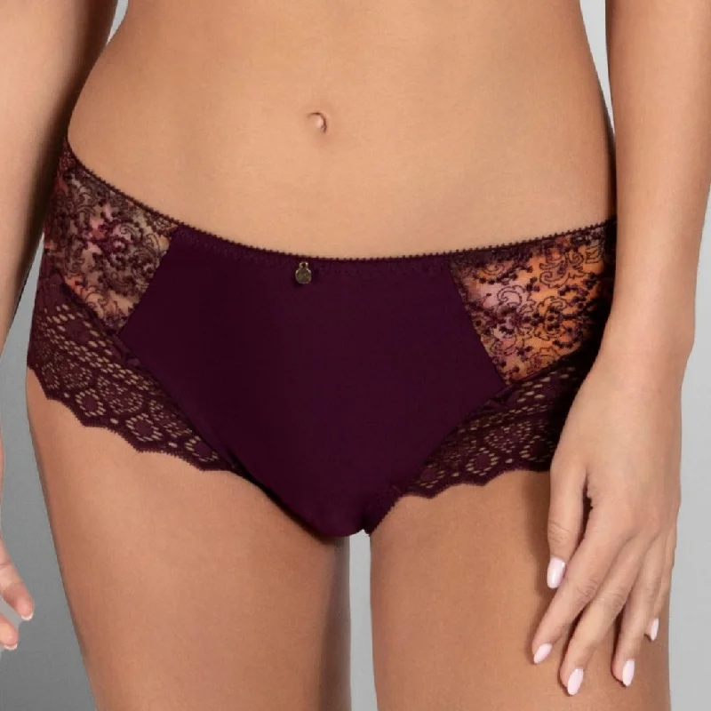 stretchable satin panties with a sheer lace waistbandEmpreinte Cassiopee Full Brief