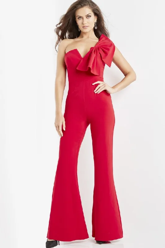 Women's Jumpsuits with U-Shaped CollarJovani 09525 Long Fitted Evening Formal Jumpsuit