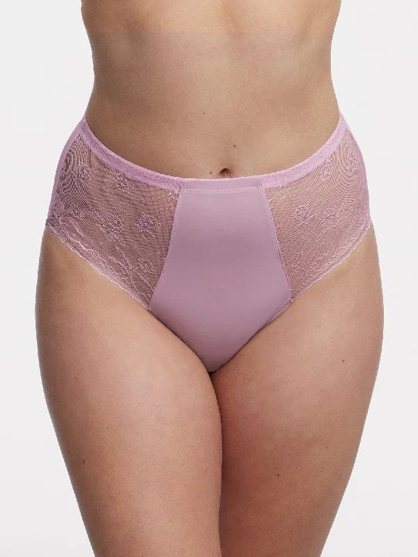 seamless panties with a concealed waistband for a smooth undergarment lineLacy High Rise Brief