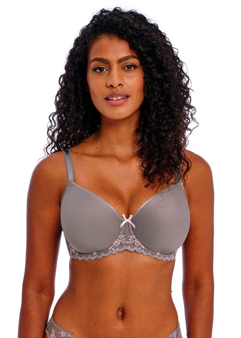 plus-size wireless braOffbeat Decadence Grey / Pink Uw Moulded Spacer Bra