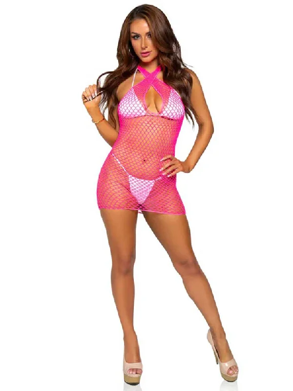 women's pajamas with a timeless appealSummer Dreamz Net Mini Dress - One Size - Pink