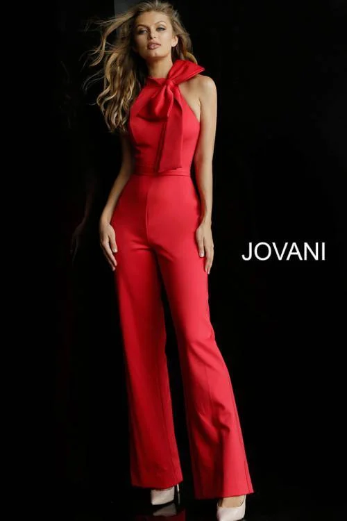 Women's Jumpsuits with Square CollarJovani 63523 Sleeveless Formal Jumpsuit