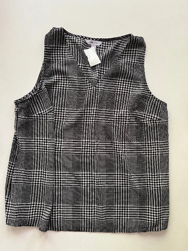 Women's Blouse with Lapel CollarBlouse Sleeveless By Nine West Apparel In Plaid, Size: L