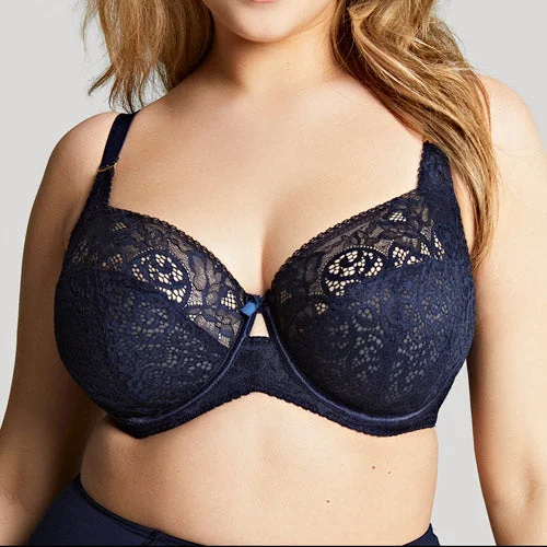 plus-size sports bra with mesh panelsSculptresse Estel UW Full Cup Bra - Navy