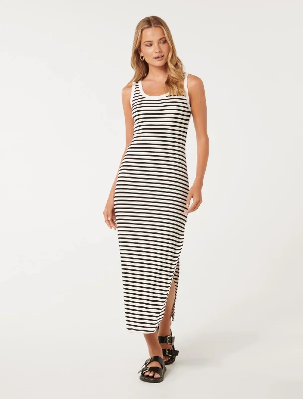 Women's Shawl Collar DressesSamara Ribbed Jersey Midi Dress