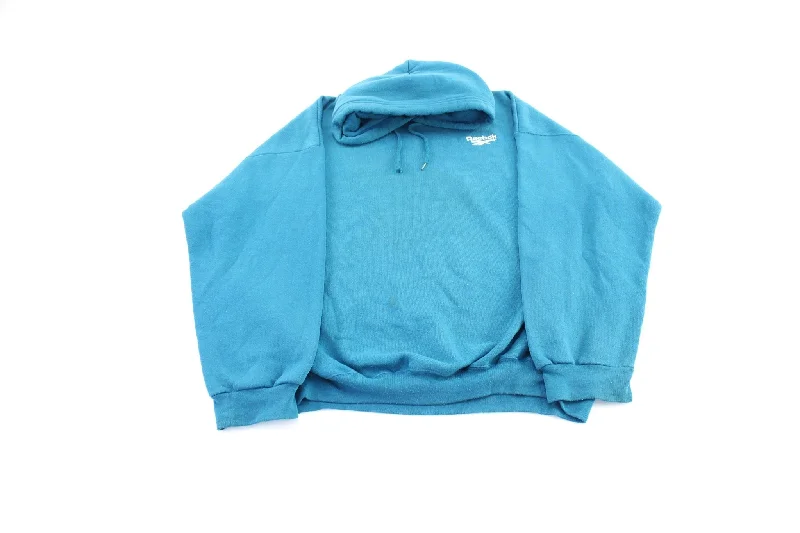 Women's Coats with Sleeves90's Reebok Embroidered Logo Teal Pullover Hoodie