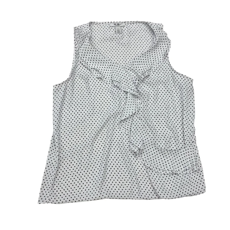 Women's Blouse with Square CollarWHITE BLOUSE SLEEVELESS by WHITE HOUSE BLACK MARKET Size:L