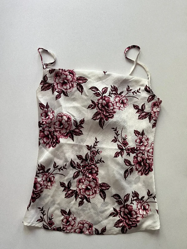 Women's Blouse with Shirt CollarBlouse Sleeveless By Express In Floral, Size: XS