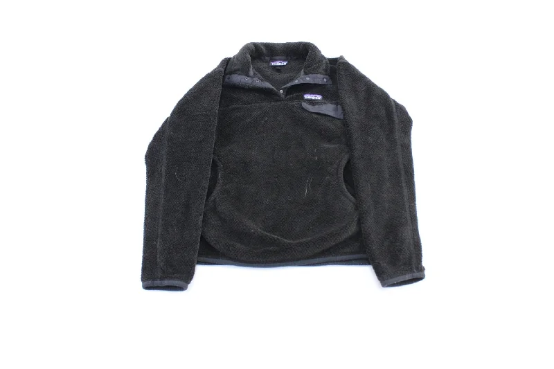 Women's Coats with Fur Trimmed SleevesWomen's Patagonia Logo Patch Black Pullover Jacket