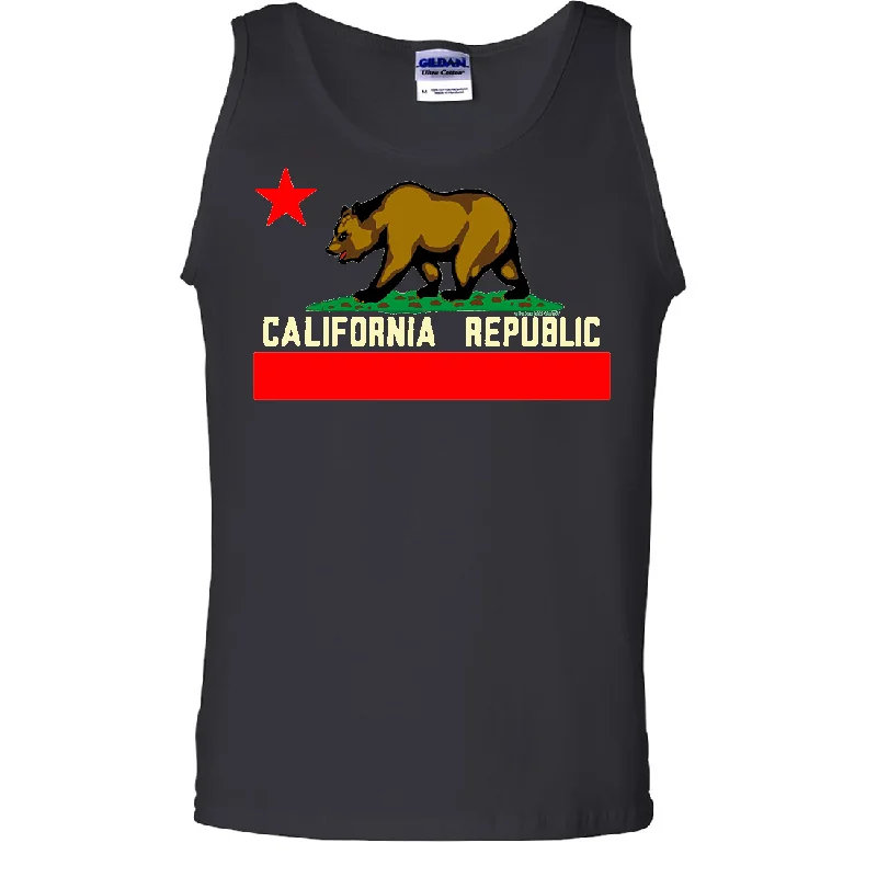 Women's Hooded Sweatshirts with Damask LiningCalifornia State Flag Borderless Asst Colors Tank Top