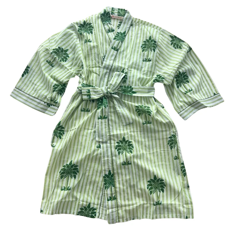 women's pajamas with a modern twistBlock Print Cotton Robe | Summer Palms