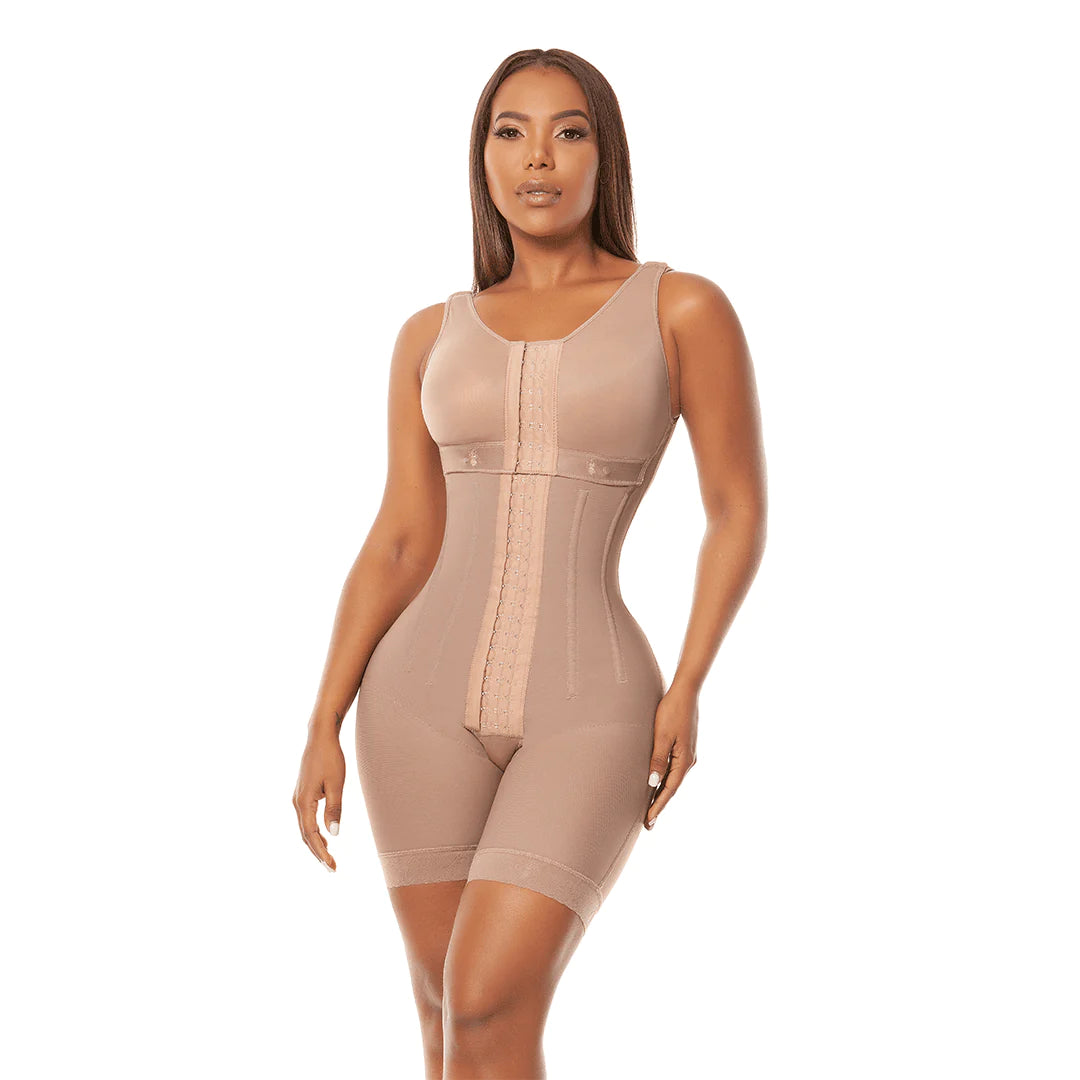 plus-size waist cincher with power mesh for support2033 SALMA  Reloj de arena con varillas y Brasier Media piena