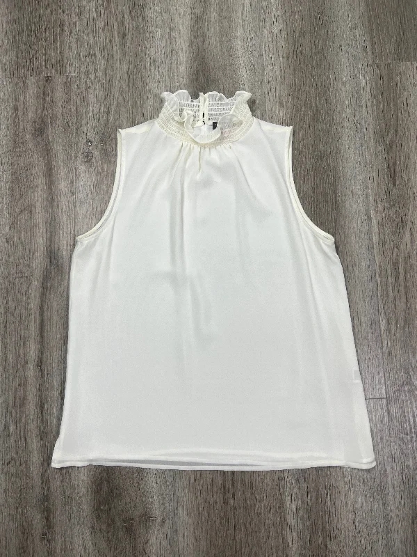 Women's Blouse with Keyhole CollarBlouse Sleeveless By Vince Camuto In Cream, Size: S