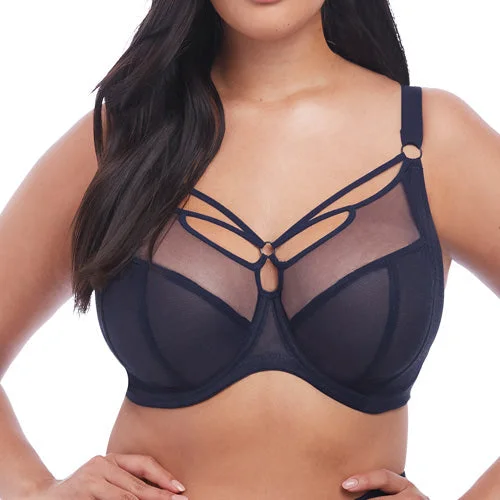 plus-size underwire bra with wide strapsElomi Sachi UW Plunge Bra - Navy