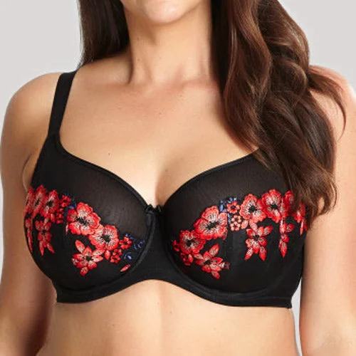 plus-size underwire bra with wide underbandSculptresse Logan UW Full Cup Bra - Black Floral