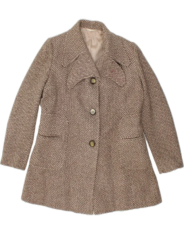 Women's Coats with Fur TrimETON Womens Overcoat IT 44 Medium Brown Check