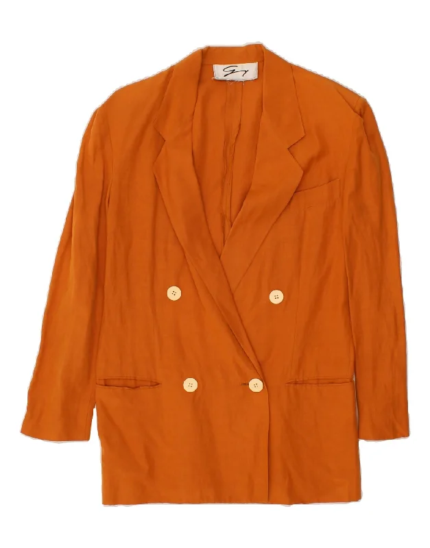 Women's Puffer CoatsGENNY Womens Double Breasted Blazer Jacket UK 12 Medium Orange