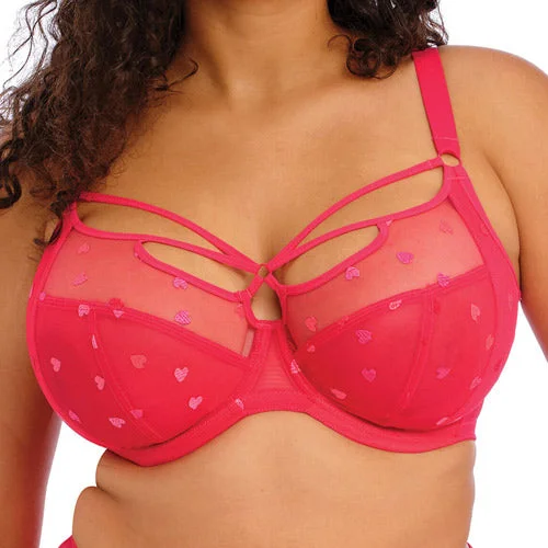 plus-size backless bra with clear strapsElomi Sachi UW Plunge Bra - Red Confetti