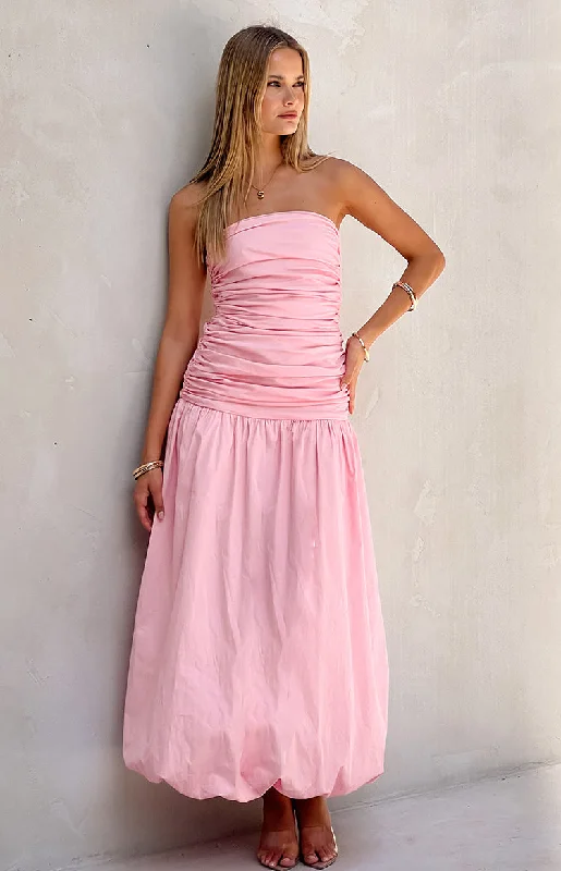  Women's A-Line DressesBoulevard Pink Strapless Maxi Dress