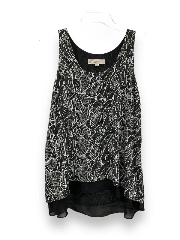 Women's Blouse with Mandarin CollarBlack & White Blouse Sleeveless Loft, Size S