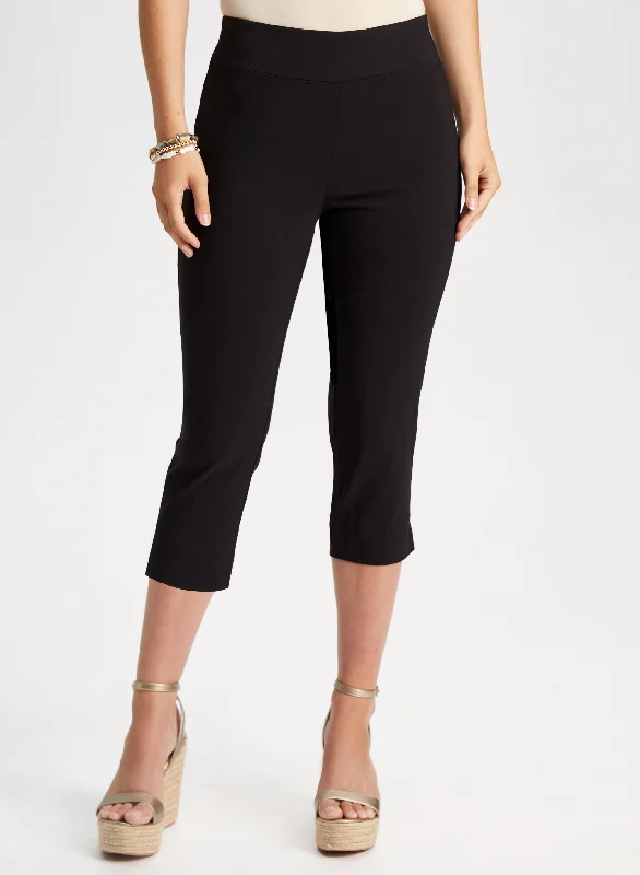 Women's Silk ShortsPull-On Slit Detail Capris