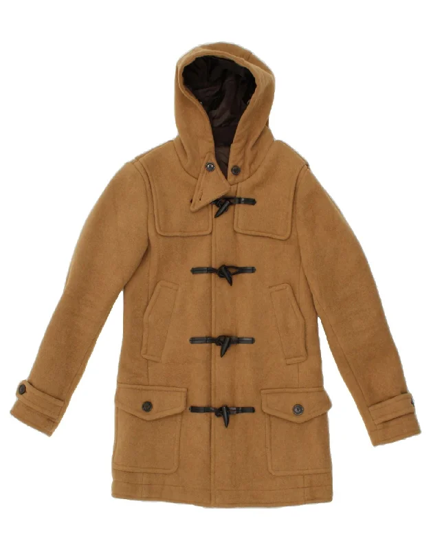 Women's Zip-Up CoatsPIAZZA ITALIA Womens Hooded Duffle Coat UK 10 Small Brown Polyester