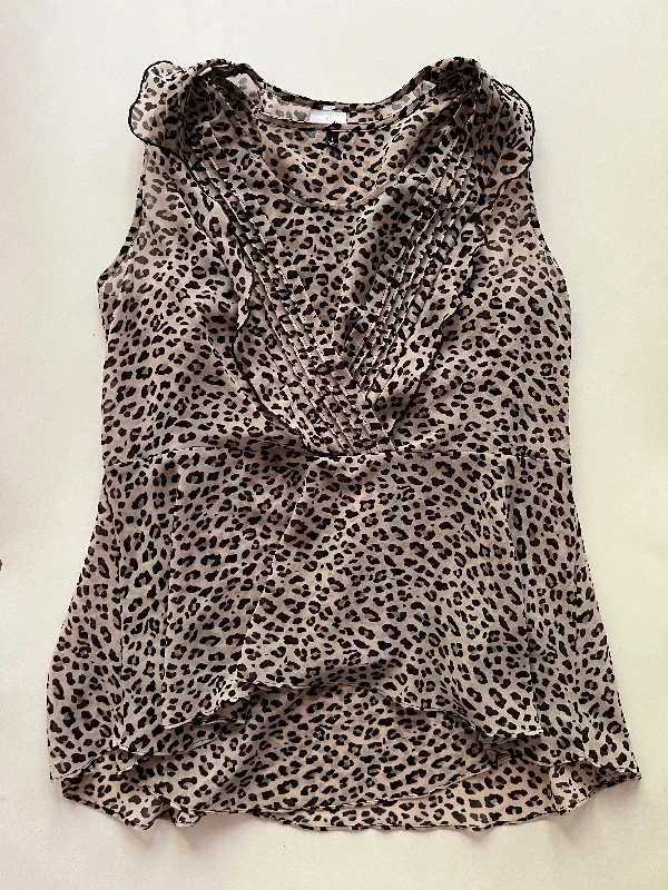 Women's Blouse with Notched CollarBlouse Sleeveless By Cabi In Animal Print, Size: S