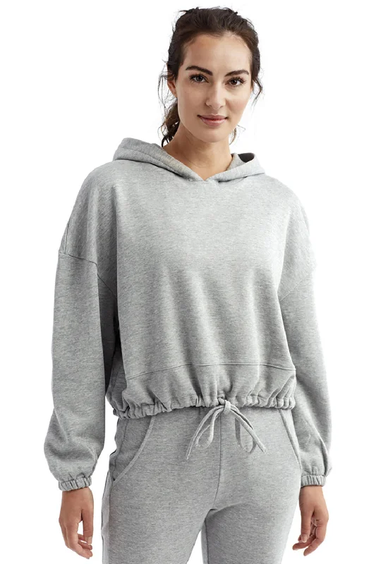 Women's Hooded Sweatshirts with Front PocketsTriDri Womens Maria Cropped Hooded Sweatshirt Hoodie - Heather Grey