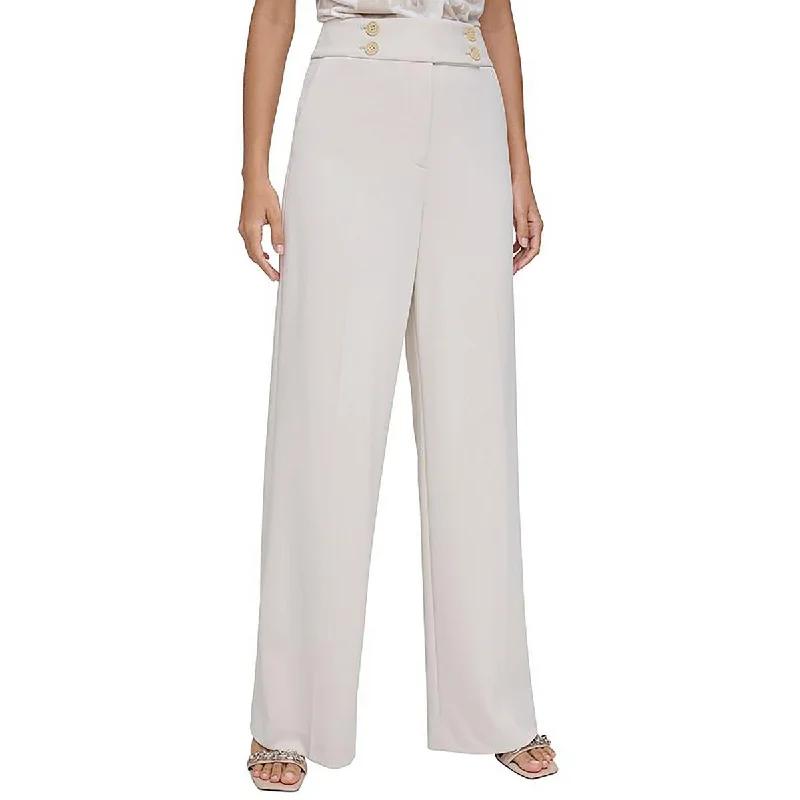 Women's Jodhpurs with Square CollarWomens Pocketed High Rise Wide Leg Pants