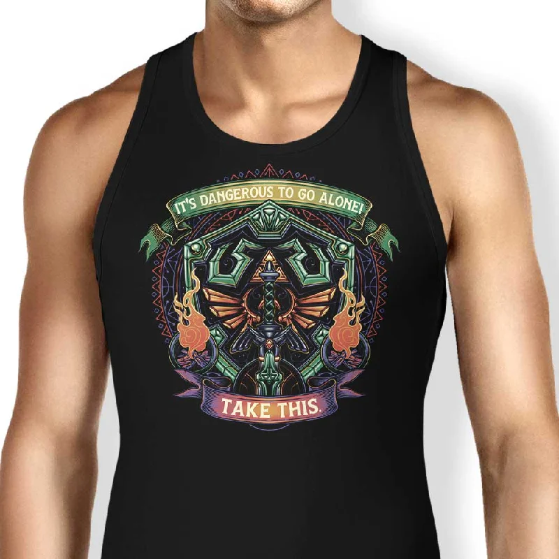 Women's Blouse with Shirt CollarShield and Sword - Tank Top